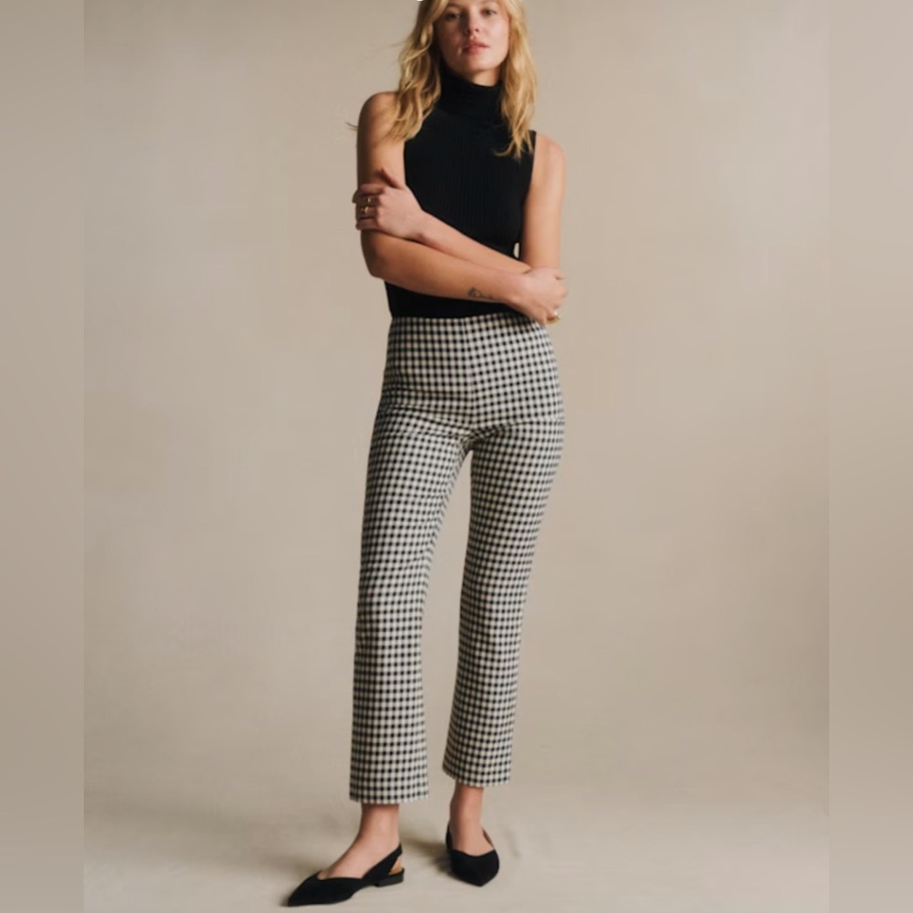 Gingham Stretch Vintage Inspired Cigarette Pants